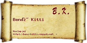 Benő Kitti névjegykártya